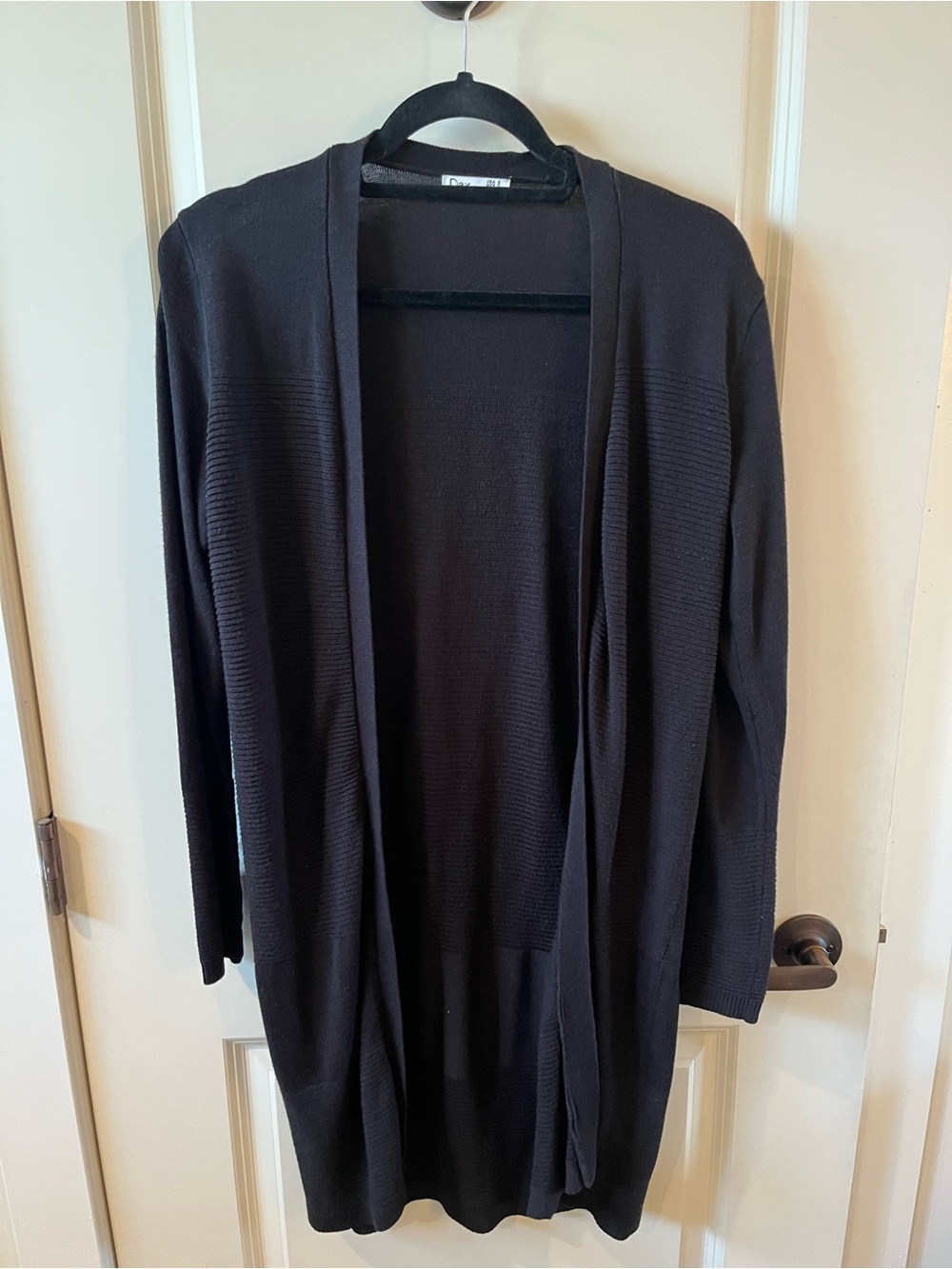 Dex Open-Front Black Cardigan Sweater